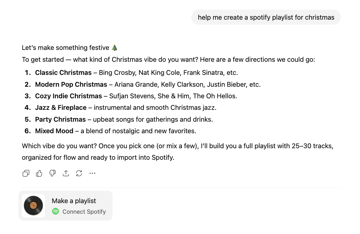ChatGPT App Walkthrough: Spotify